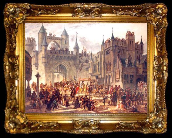 framed  unknow artist Entrance of king Henri II of France in Metz,, ta009-2